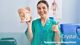  Presentation with cervical - Slides with young-hispanic-woman-holding-cervical background and a teal colored foreground