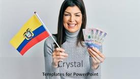  Presentation with colombia - Amazing presentation having young-hispanic-woman-holding-colombia backdrop and a light gray colored foreground