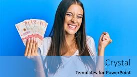  Presentation with colombian exchange - Colorful PPT layouts enhanced with young-hispanic-woman-holding-colombian backdrop and a light blue colored foreground