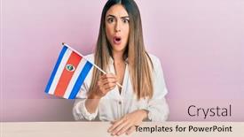  Presentation with costa rica - Amazing slide set having young-hispanic-woman-holding-costa backdrop and a lemonade colored foreground
