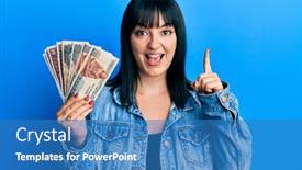  Presentation with egyptian - Cool new slide deck with young-hispanic-woman-holding-egyptian backdrop and a teal colored foreground