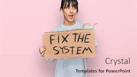  Presentation with mouth - Presentation design featuring young-hispanic-woman-holding-fix background and a lemonade colored foreground