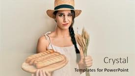  Presentation with hispanic - Slide deck consisting of young-hispanic-woman-holding-homemade background and a  colored foreground