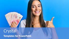  Presentation with israel - PPT theme consisting of young-hispanic-woman-holding-israel background and a teal colored foreground