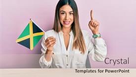  Presentation with jamaica - Slide set with young-hispanic-woman-holding-jamaica background and a lemonade colored foreground