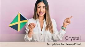  Presentation with jamaica - PPT layouts with young-hispanic-woman-holding-jamaica background and a lemonade colored foreground