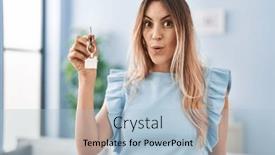  Presentation with keys - Theme having young-hispanic-woman-holding-keys background and a light blue colored foreground