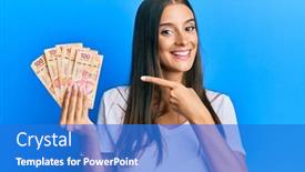  Presentation with mexican - Beautiful PPT layouts featuring young-hispanic-woman-holding-mexican backdrop and a cobalt blue colored foreground
