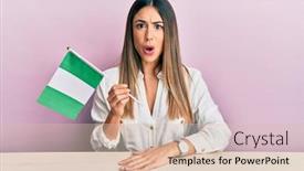  Presentation with hispanic - Slide set featuring young-hispanic-woman-holding-nigeria background and a lemonade colored foreground