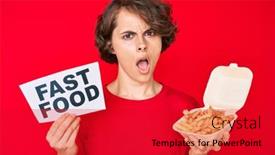  Presentation with chip - Audience pleasing PPT theme consisting of young-hispanic-woman-holding-potato backdrop and a crimson colored foreground