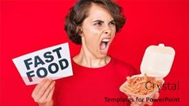  Presentation with chip - Beautiful slide deck featuring young-hispanic-woman-holding-potato backdrop and a crimson colored foreground