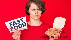  Presentation with chip - PPT layouts having young-hispanic-woman-holding-potato background and a red colored foreground