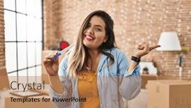  Presentation with pregnancy - Slide deck having young-hispanic-woman-holding-pregnancy background and a coral colored foreground