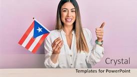  Presentation with puerto rico - Cool new presentation design with young-hispanic-woman-holding-puerto backdrop and a lemonade colored foreground