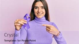  Presentation with hispanic - PPT theme having young-hispanic-woman-holding-purple background and a light blue colored foreground