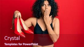  Presentation with red - Slide deck enhanced with young-hispanic-woman-holding-red background and a crimson colored foreground