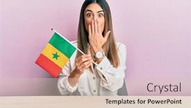  Presentation with senegal flag - Slide set consisting of young-hispanic-woman-holding-senegal background and a lemonade colored foreground