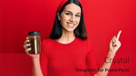  Presentation with hispanic heritage celebration - Slide set having young-hispanic-woman-holding-soluble background and a crimson colored foreground