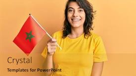  Presentation with somalia - Presentation design consisting of young-hispanic-woman-holding-somalia background and a gold colored foreground