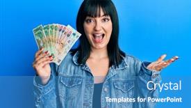  Presentation with united - PPT layouts having young-hispanic-woman-holding-united background and a teal colored foreground