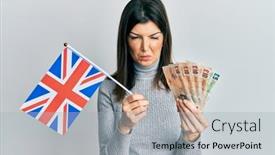  Presentation with woman crying - PPT theme having young-hispanic-woman-holding-united background and a light gray colored foreground