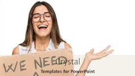  Presentation with change - Amazing presentation design having young-hispanic-woman-holding backdrop and a lemonade colored foreground