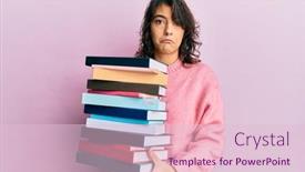  Presentation with woman crying - Presentation design with young-hispanic-woman-holding background and a lemonade colored foreground