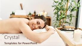  Presentation with beauty - Slide deck consisting of young-hispanic-woman-lying background and a lemonade colored foreground