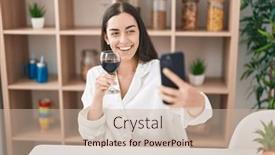  Presentation with selfie - PPT layouts featuring young-hispanic-woman-make-selfie and a soft green colored foreground