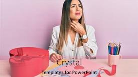  Presentation with sore throat - Cool new slide deck with young-hispanic-woman-making-valentine backdrop and a coral colored foreground