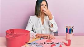  Presentation with bad breath - Colorful slide set enhanced with young-hispanic-woman-making-valentine backdrop and a coral colored foreground