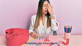  Presentation with face pain - Colorful presentation theme enhanced with young-hispanic-woman-making-valentine backdrop and a coral colored foreground