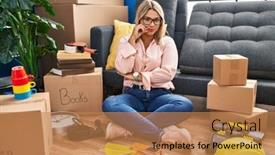  Presentation with lips mouth - Presentation theme enhanced with young-hispanic-woman-moving background and a coral colored foreground
