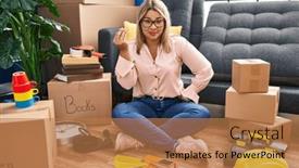  Presentation with italian - Presentation having young-hispanic-woman-moving background and a coral colored foreground