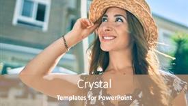  Presentation with city street - Amazing presentation having young-hispanic-woman-on-vacation backdrop and a coral colored foreground