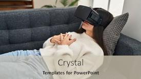  Presentation with virtual reality - Presentation consisting of young-hispanic-woman-patient-having background and a soft green colored foreground
