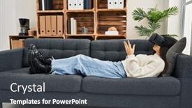  Presentation with psychology - Presentation design enhanced with young-hispanic-woman-patient-having background and a dark gray colored foreground