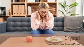  Presentation with eating disorder - Theme featuring young-hispanic-woman-patient background and a coral colored foreground