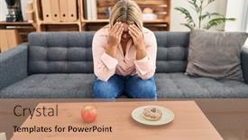  Presentation with eating disorder - PPT theme with young-hispanic-woman-patient background and a coral colored foreground