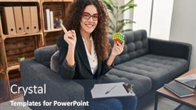  Presentation with colorful - PPT layouts featuring young-hispanic-woman-playing-colorful background and a ocean colored foreground