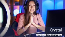  Presentation with forgiveness - Theme featuring young-hispanic-woman-playing-video background and a navy blue colored foreground