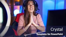  Presentation with hope - Slides enhanced with young-hispanic-woman-playing-video background and a navy blue colored foreground