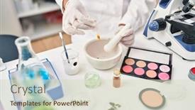  Presentation with working woman - Theme enhanced with young-hispanic-woman-scientist-making background and a soft green colored foreground