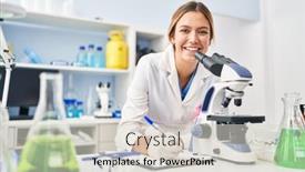  Presentation with scientist - Presentation with young-hispanic-woman-scientist-using background and a lemonade colored foreground