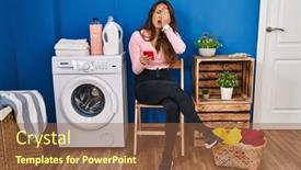  Presentation with face pain - PPT layouts enhanced with young-hispanic-woman-sitting-waiting background and a tawny brown colored foreground