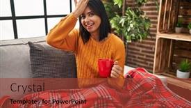  Presentation with memory - Theme having young-hispanic-woman-sitting background and a red colored foreground