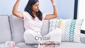  Presentation with fitness - PPT layouts enhanced with young-hispanic-woman-sitting background and a light gray colored foreground