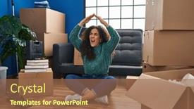  Presentation with anger - PPT layouts featuring young-hispanic-woman-sitting background and a coral colored foreground