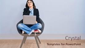  Presentation with sitting posture and computer ergonomics - Theme with young-hispanic-woman-sitting background and a coral colored foreground