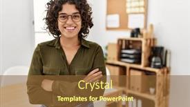  Presentation with hispanic culture - Presentation design featuring young-hispanic-woman-smiling-confident background and a tawny brown colored foreground